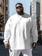 Men's Casual Retro Street Solid Color Crew Neck Sweatshirt